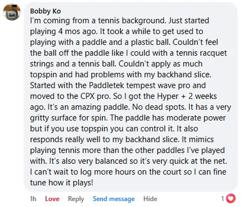 Facebook review from Hyper+ owner