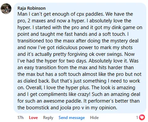 Facebook review from Hyper+ owner